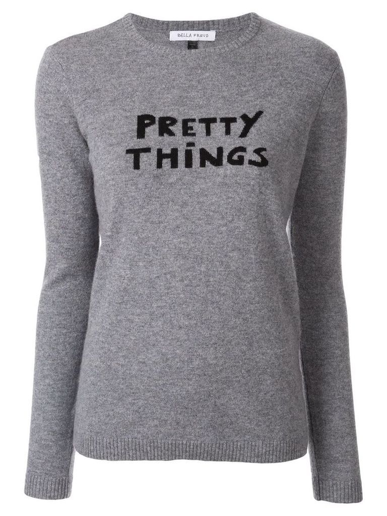 Bella Freud Pretty Things slogan sweater - Grey