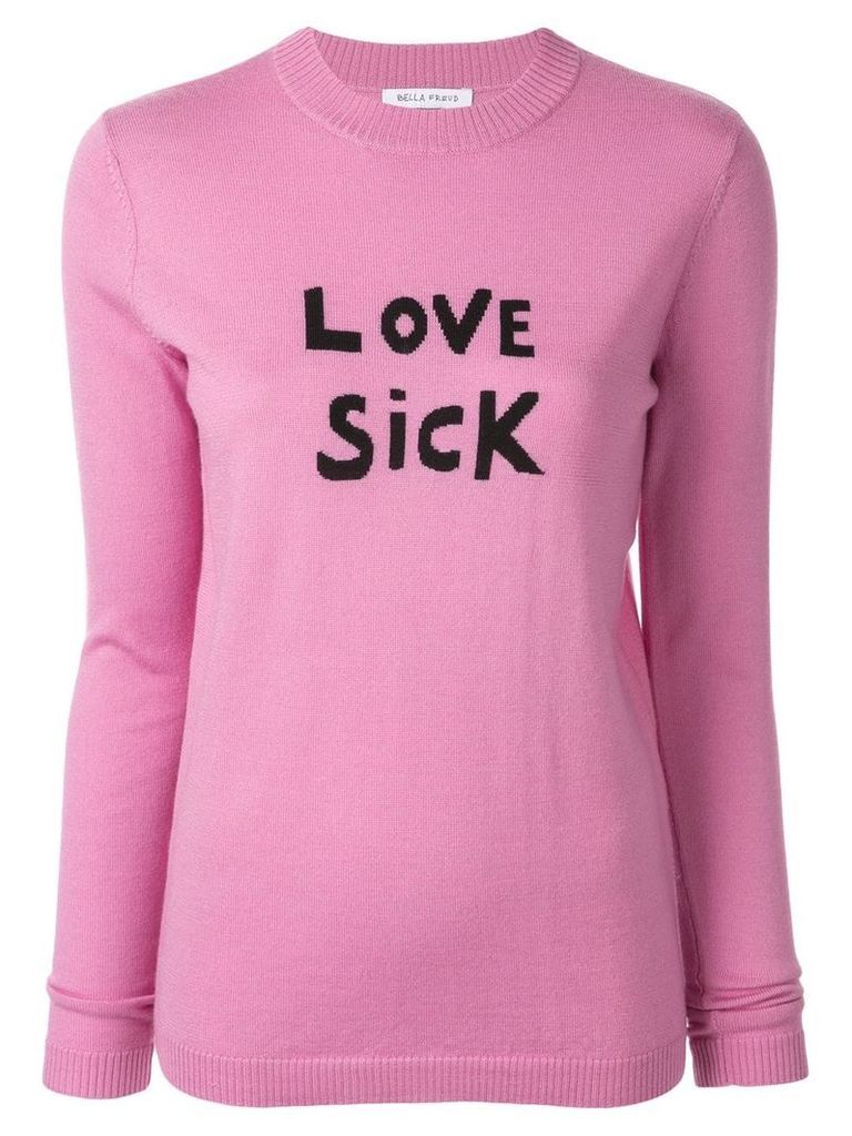 Bella Freud Love Sick slogan sweater - PINK