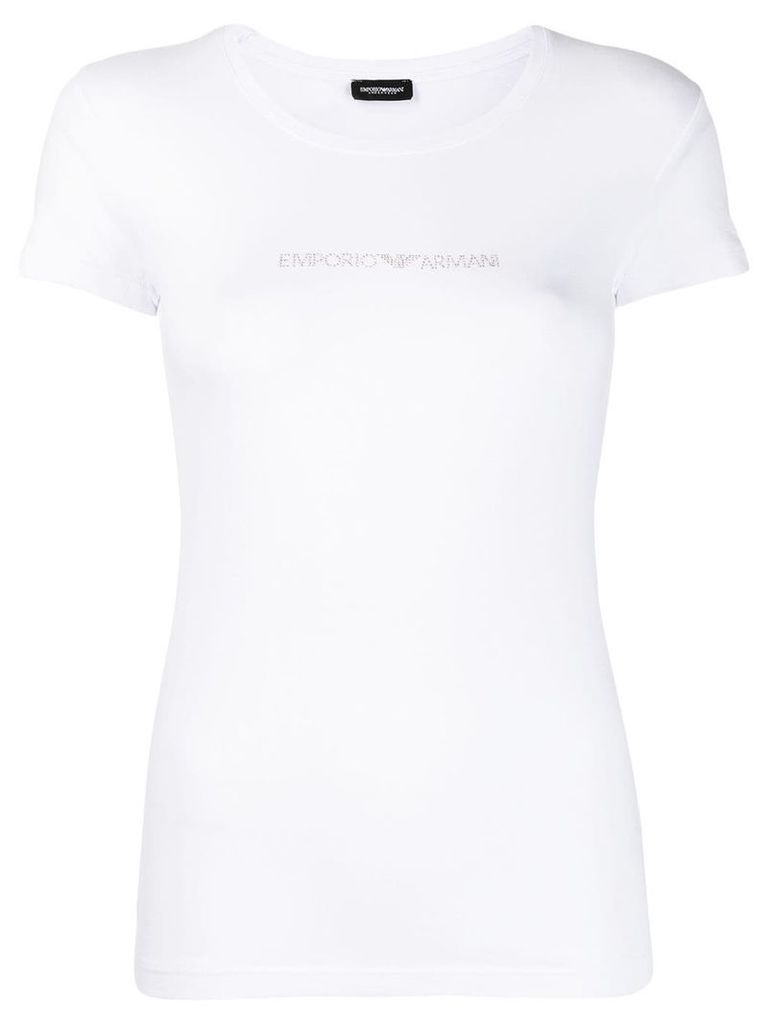 Emporio Armani logo stud T-shirt - White
