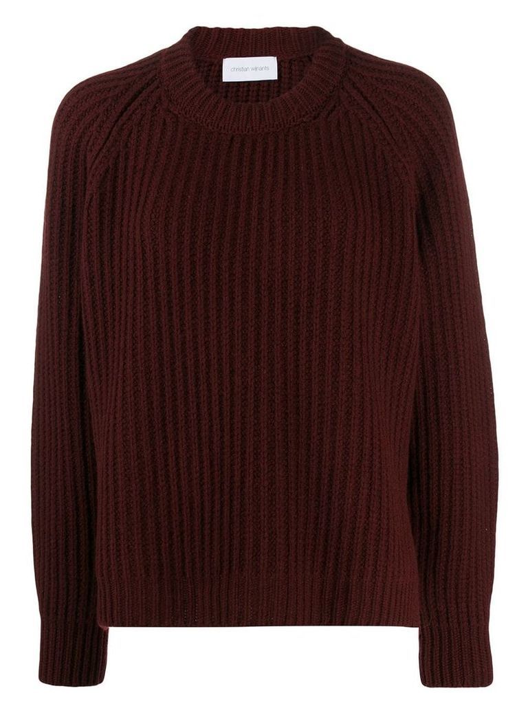 Christian Wijnants oversized rib knit jumper - Red