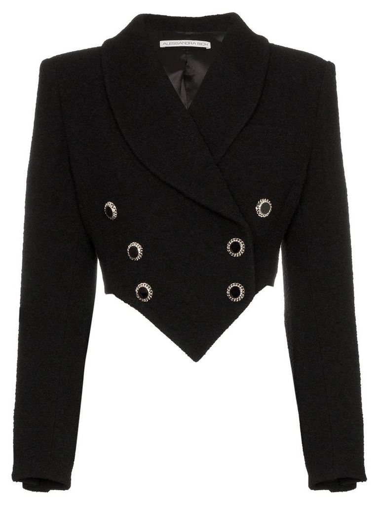 Alessandra Rich cropped double breasted blazer - Black