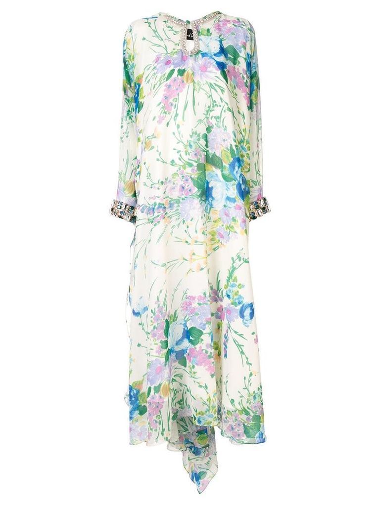 Richard Quinn oversized floral maxi dress - Green