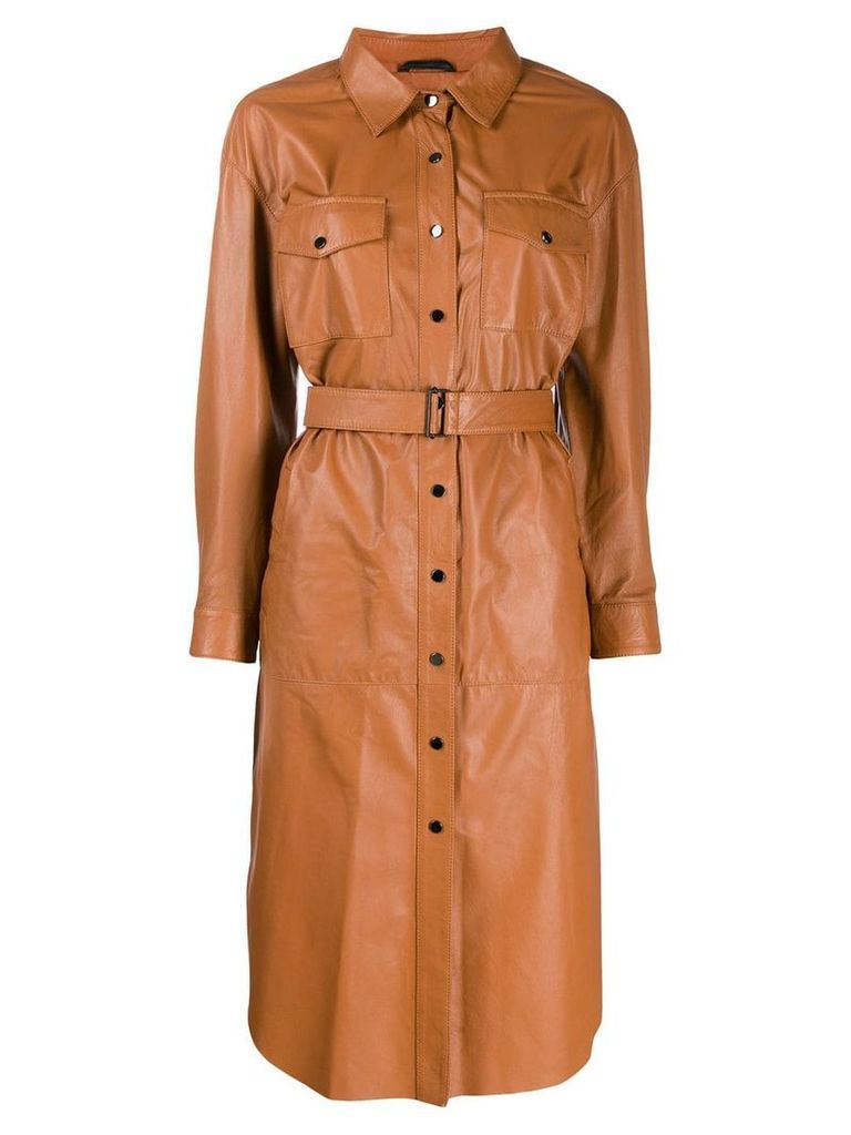 Tela belted shirt dress - Brown