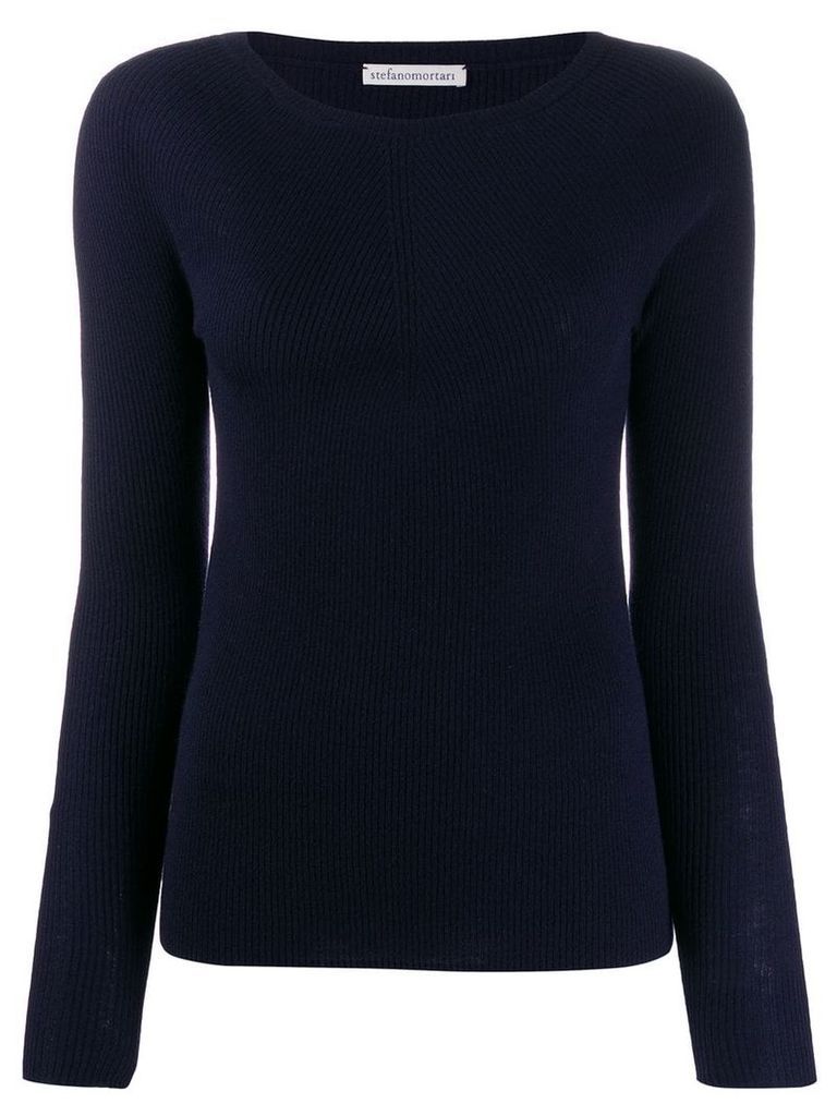 Stefano Mortari long-sleeve fitted sweater - Blue