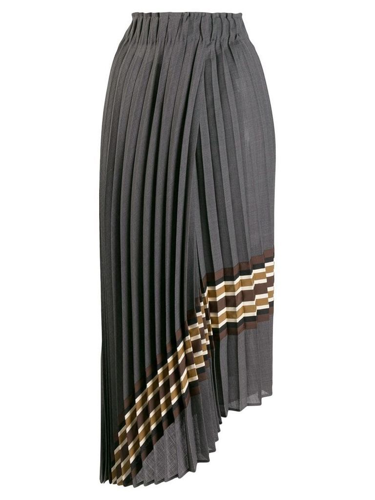 Brunello Cucinelli pleated asymmetric skirt - Grey