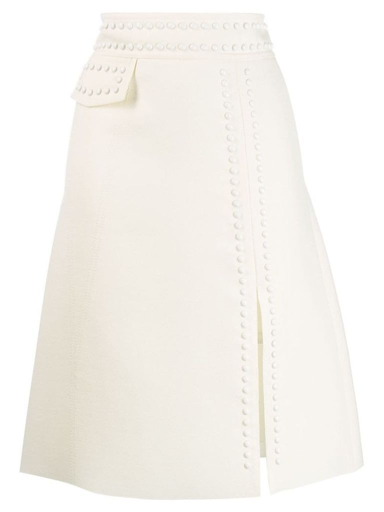 Giambattista Valli stud-embellished midi skirt - White