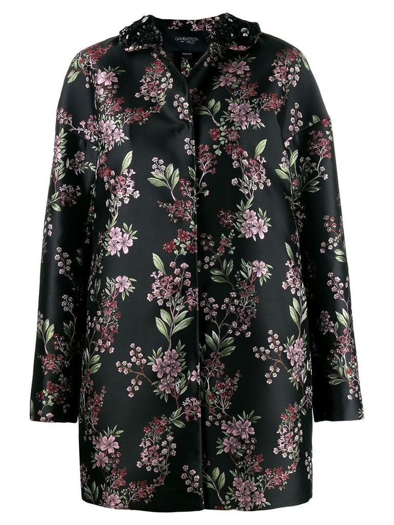 Giambattista Valli floral pattern coat - Black