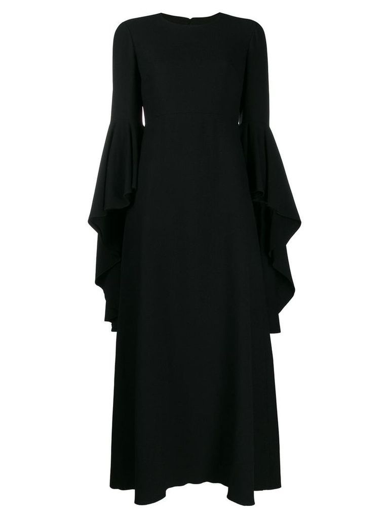 Giambattista Valli deep ruffle sleeve evening dress - Black