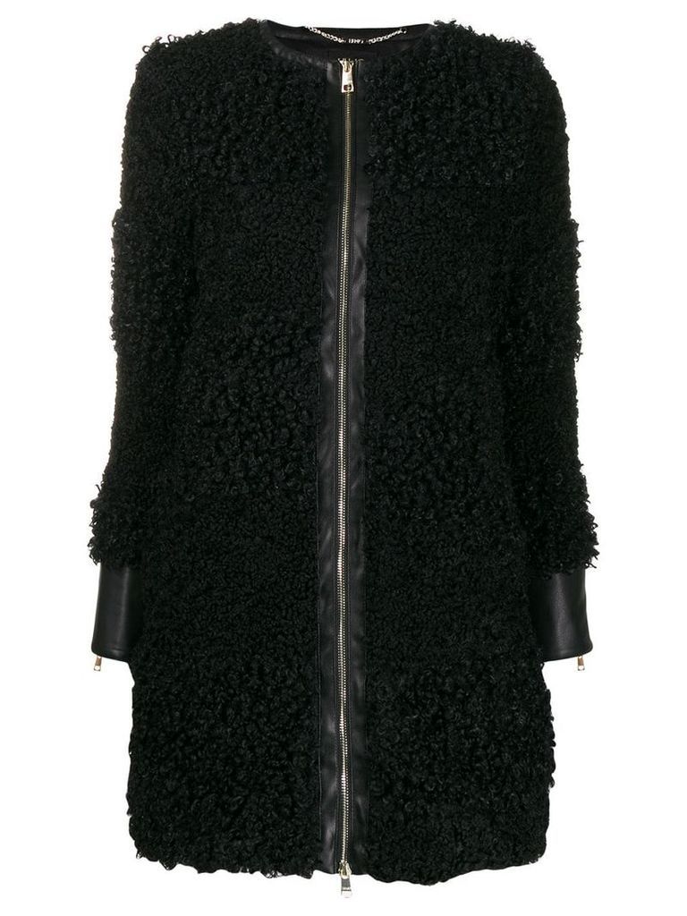 LIU JO shearling fur coat - Black