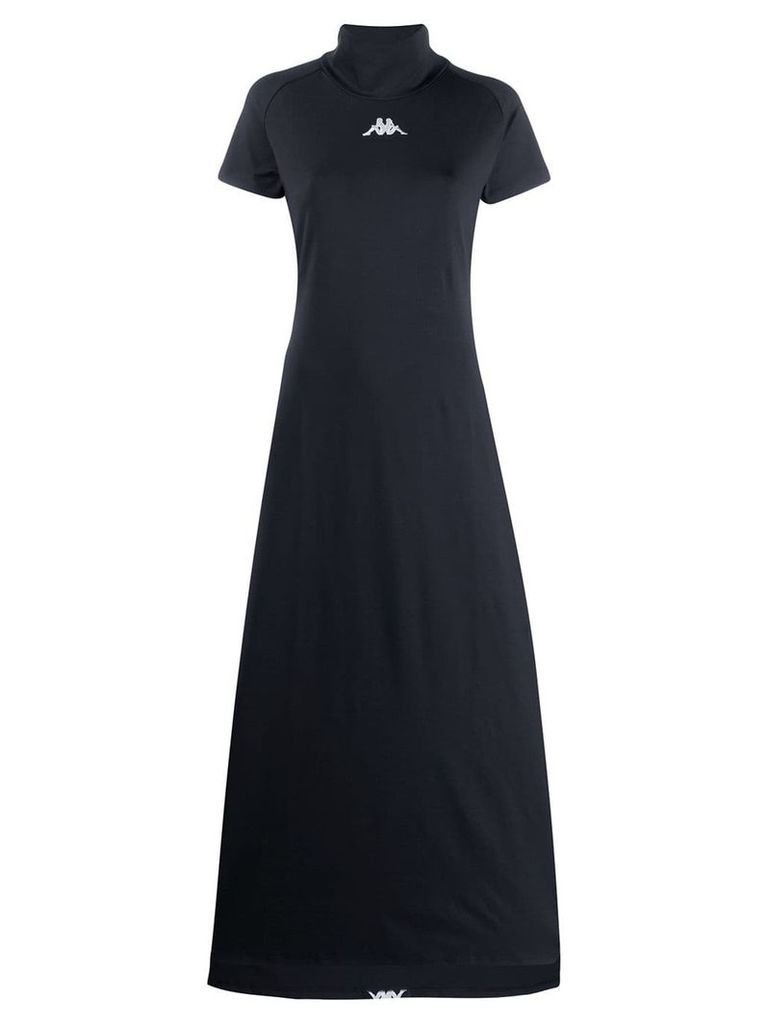 Kappa logo short-sleeve maxi dress - Black