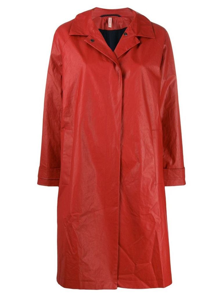 Indress snap closure trench coat - Red
