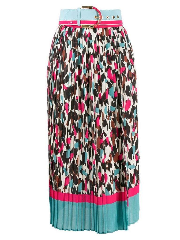 Elisabetta Franchi printed pleated skirt - PINK