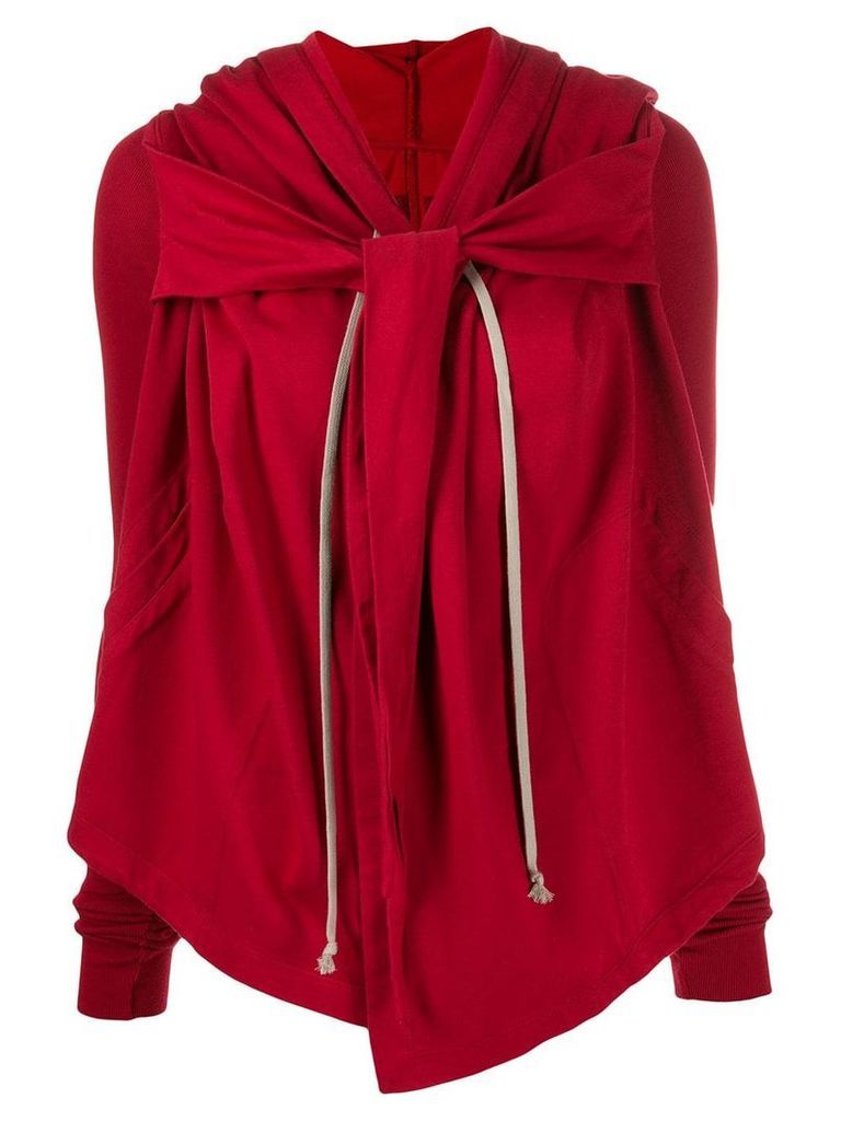 Rick Owens DRKSHDW draped hooded sweatshirt - Red