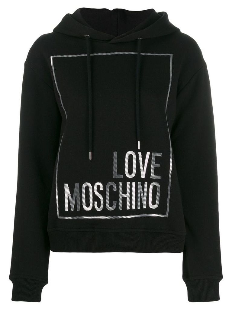Love Moschino logo print hoodie - Black