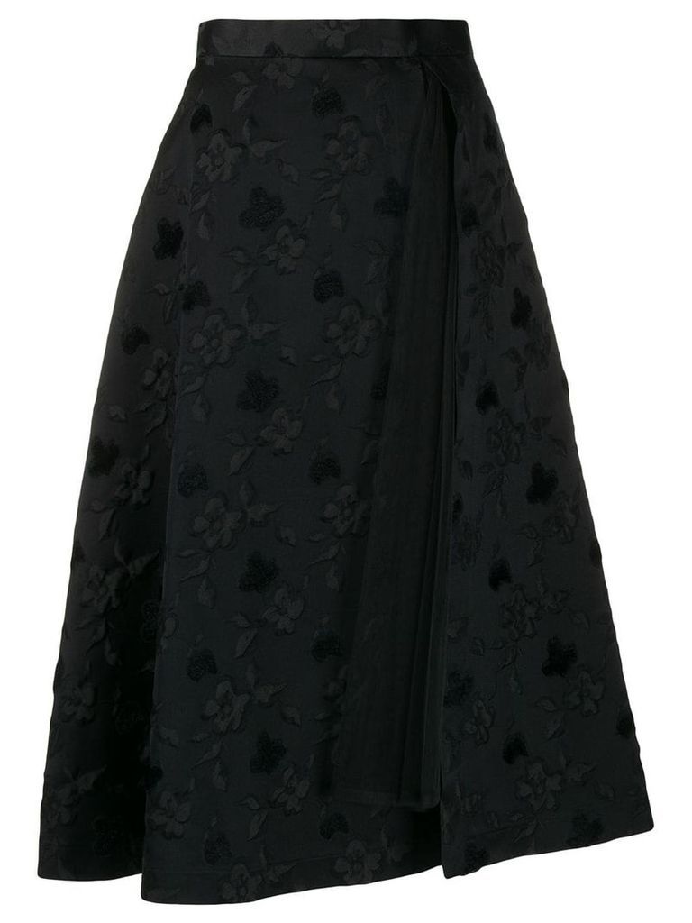 Comme Des Garçons Noir Kei Ninomiya floral jacquard midi skirt - Black