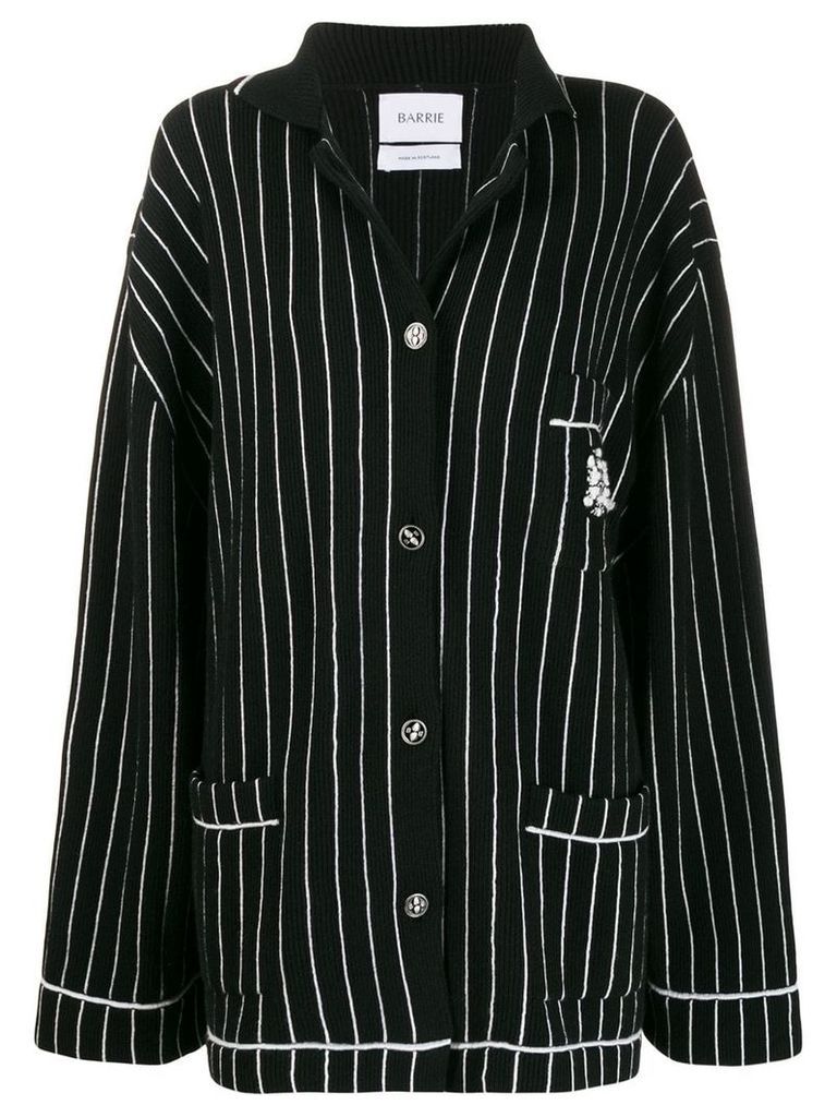 Barrie striped dropped-shoulder cardigan - Black