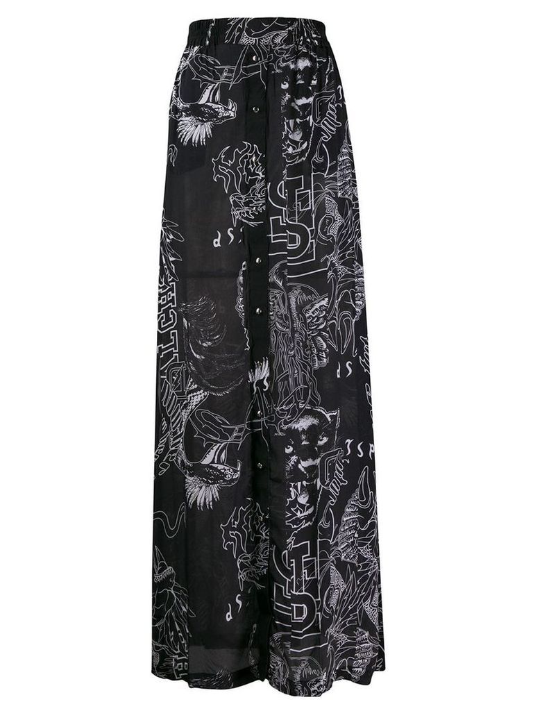 Diesel printed button up skirt - Black