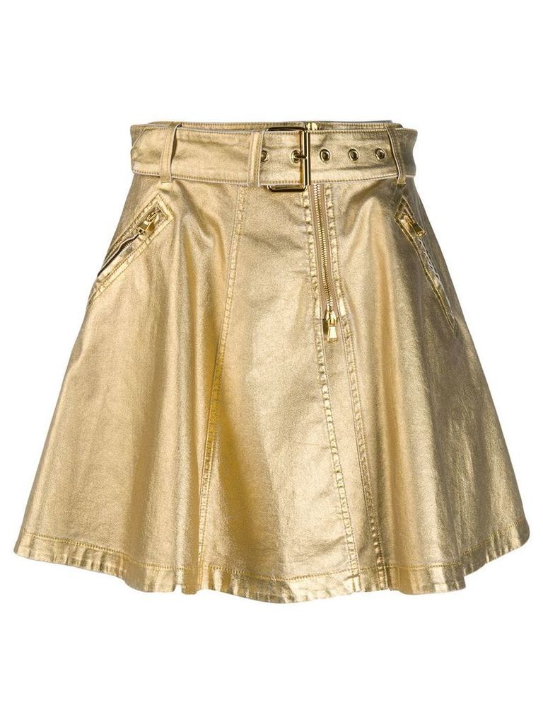 Moschino A-line belted skirt - GOLD