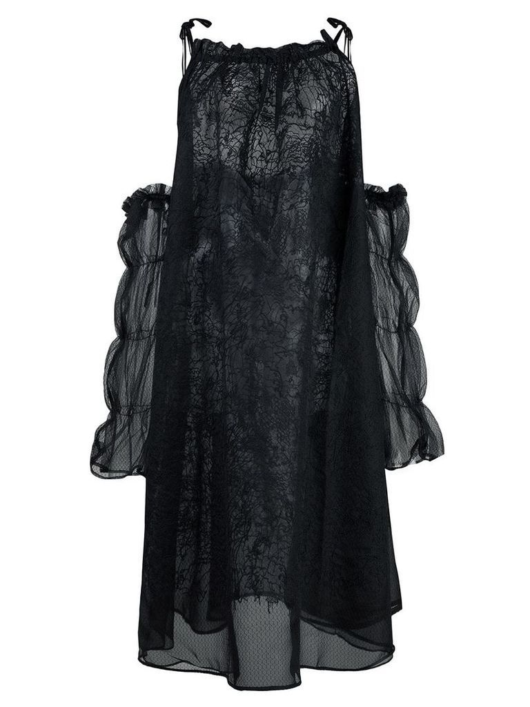Renli Su oversized cold-shoulder dress - Black