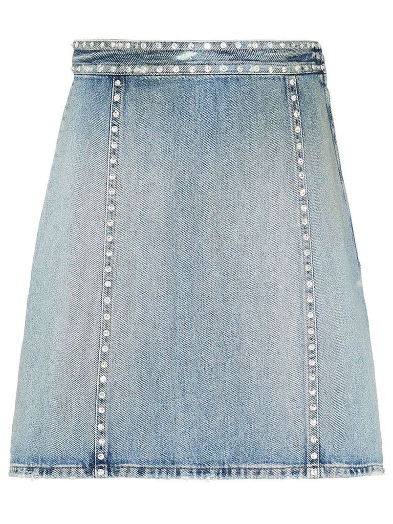 Miu Miu crystal embellished denim skirt - Blue