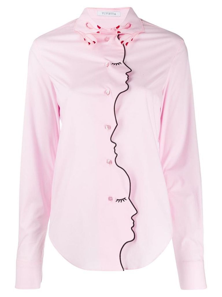 Vivetta embroidered face placket shirt - PINK