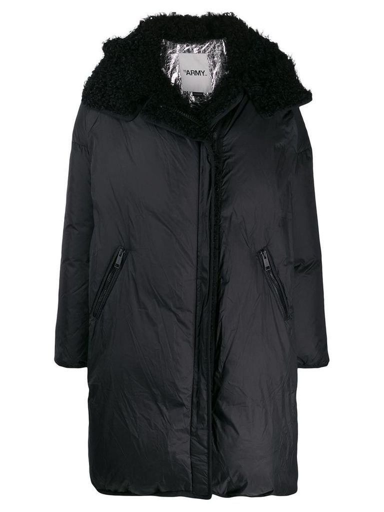 Yves Salomon Army hooded oversized coat - Black