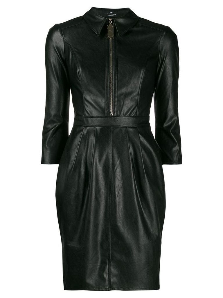 Elisabetta Franchi faux leather mini dress - Black