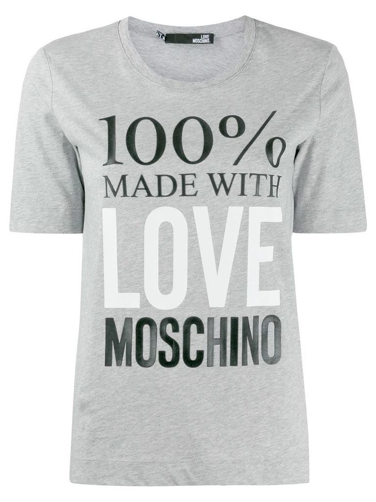 Love Moschino logo print crew neck T-shirt - Grey