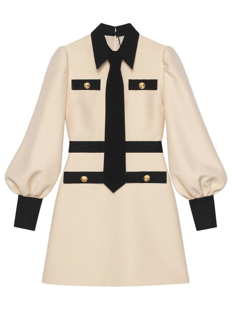 Gucci Wool silk dress with tie - White