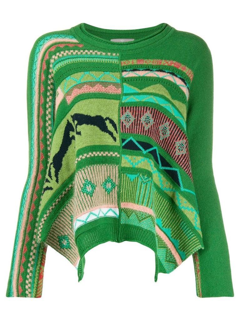 High by Claire Campbell long sleeve patterned jumper - Green