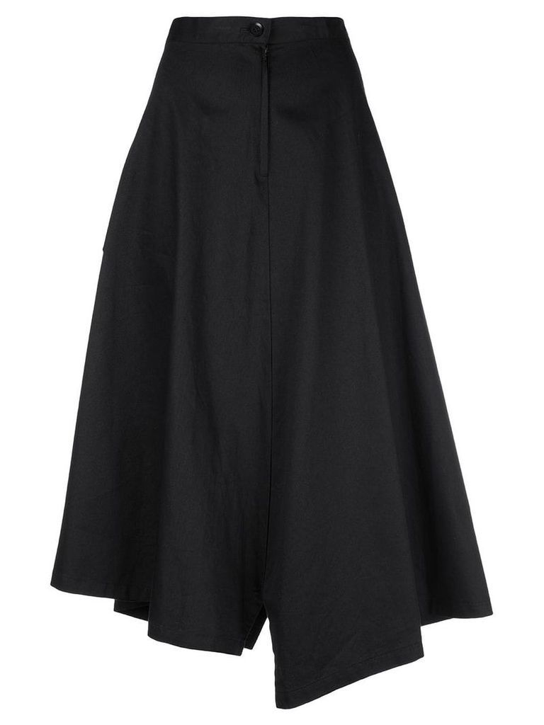 Y's uneven length a-line skirt - Black