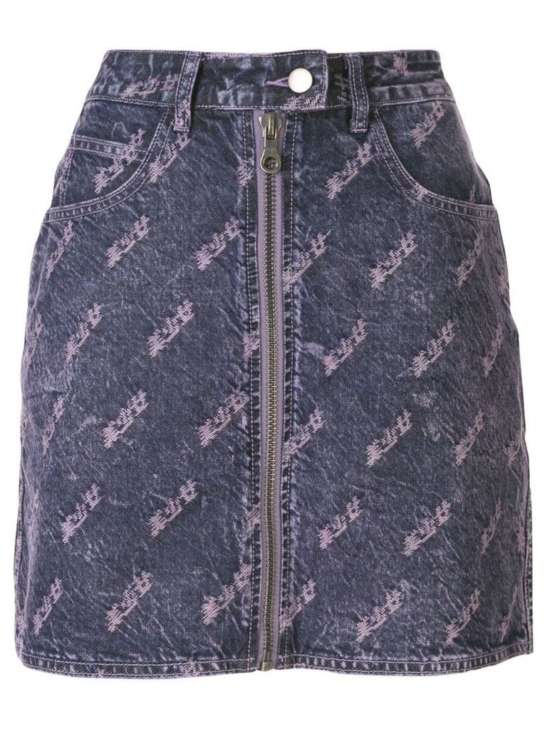 Ground Zero distressed denim skirt - PURPLE