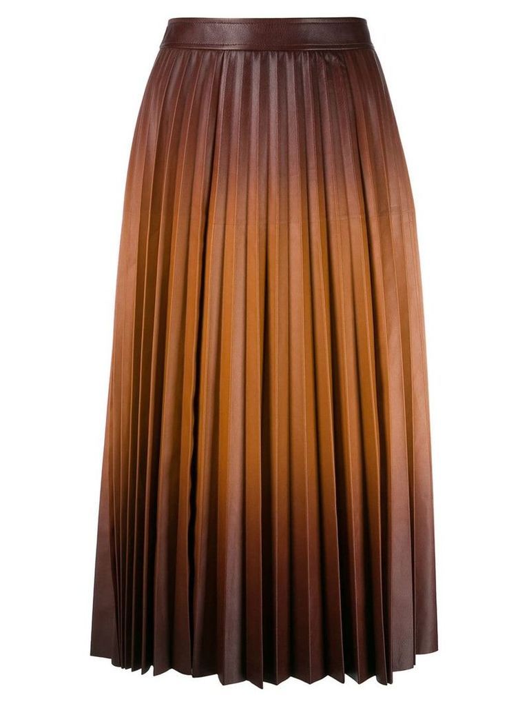 Givenchy gradient pleated midi skirt - Brown