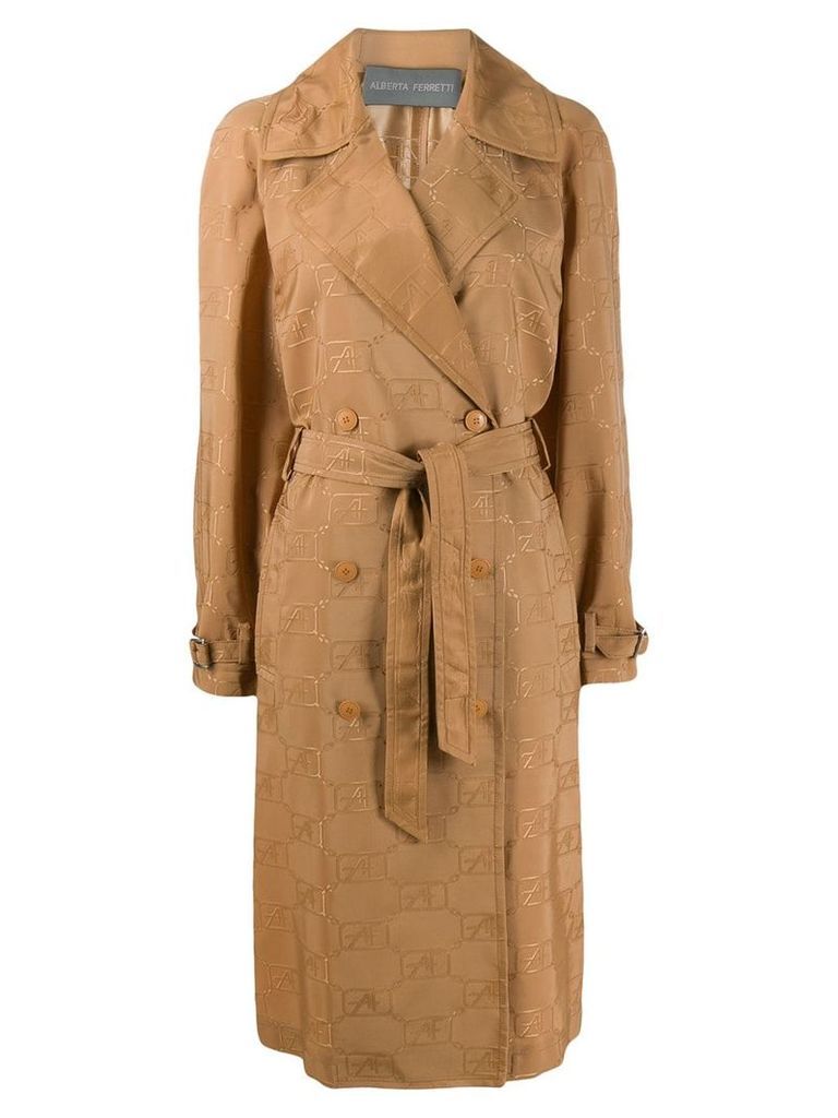 Alberta Ferretti belted trench coat - NEUTRALS
