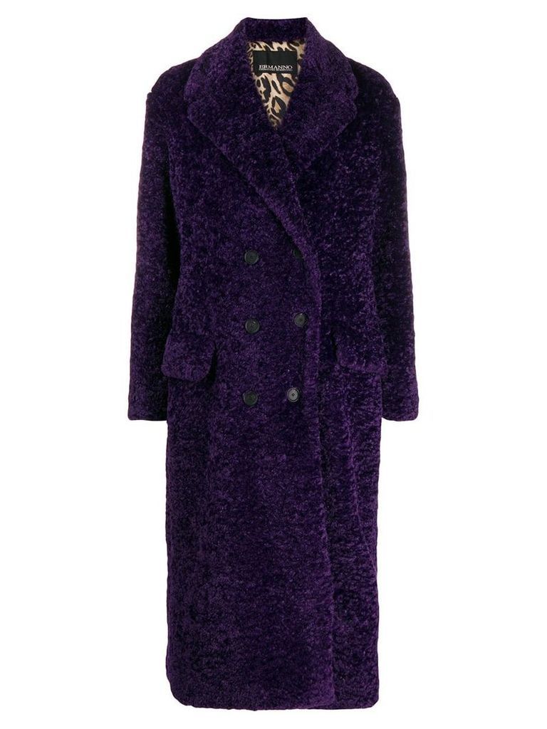 Ermanno Ermanno textured furry coat - PURPLE