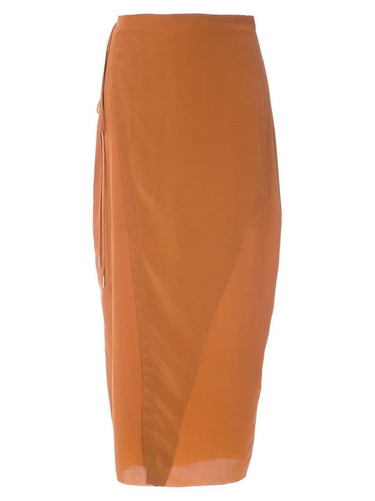 Osklen silk wrap skirt - Brown