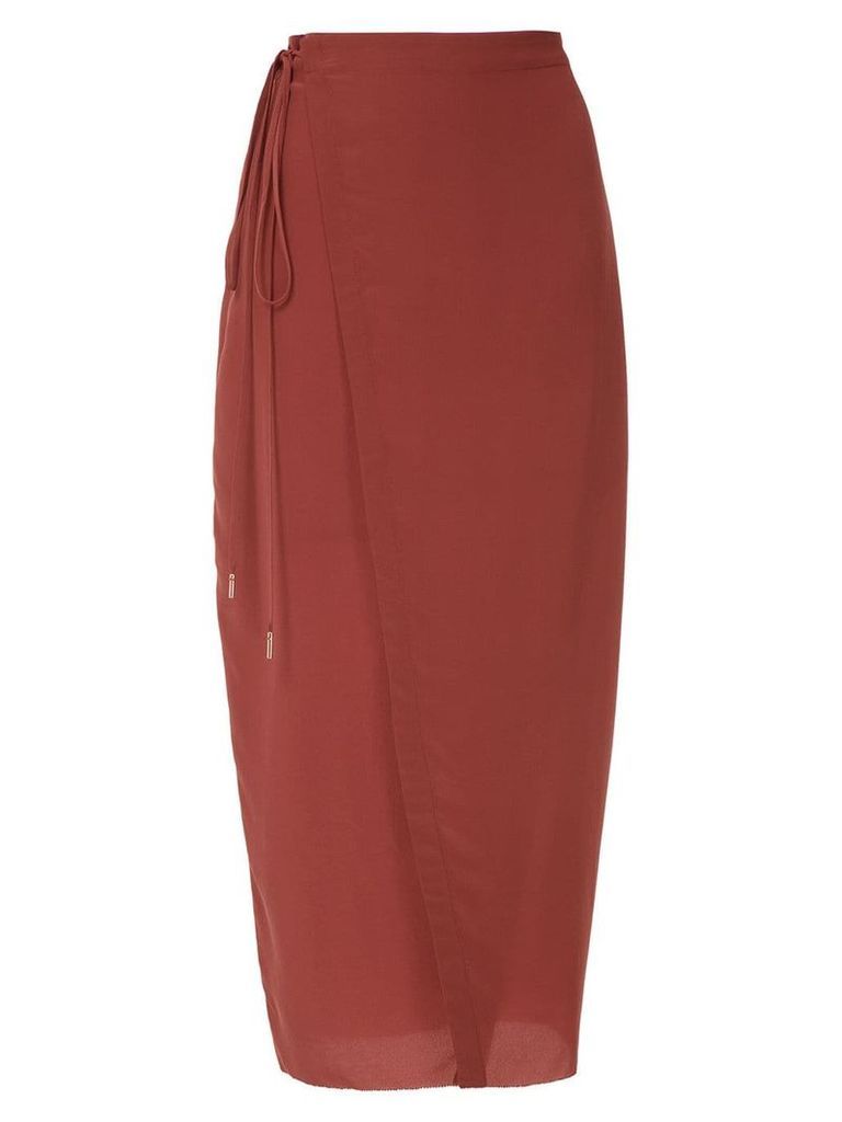 Osklen silk wrap skirt - Red