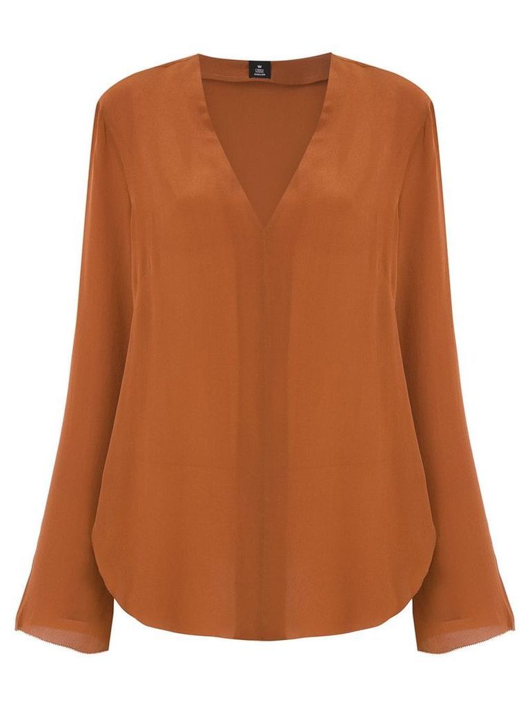 Osklen V-neck silk blouse - Brown