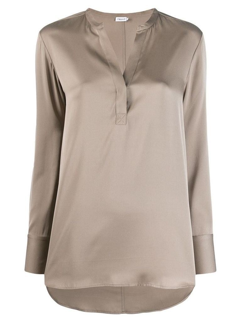 Filippa K slit detail blouse - NEUTRALS