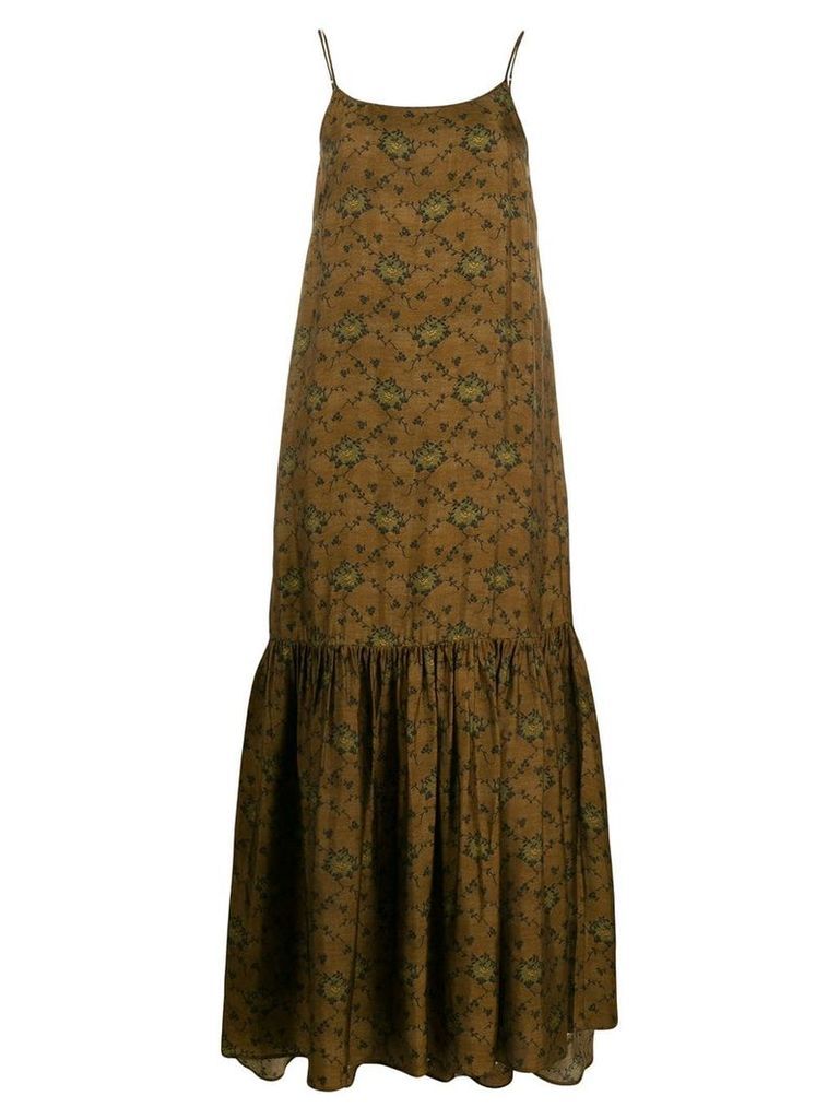 Uma Wang floral print dress - Brown