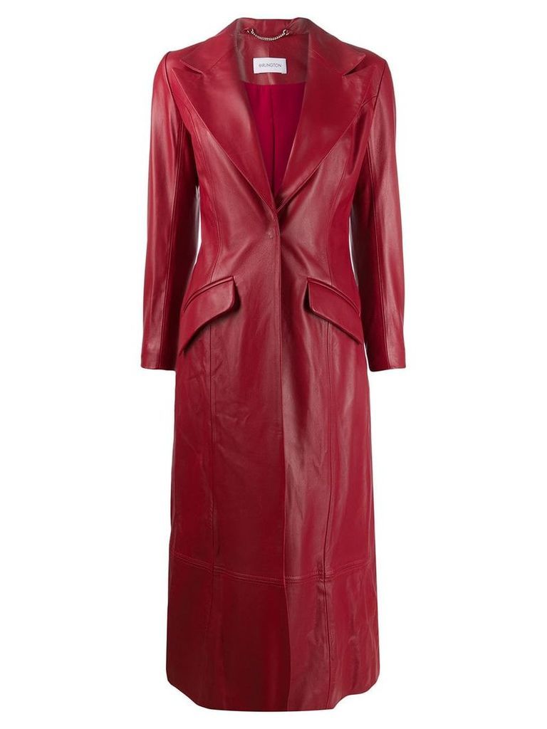 16Arlington panelled leather coat - Red