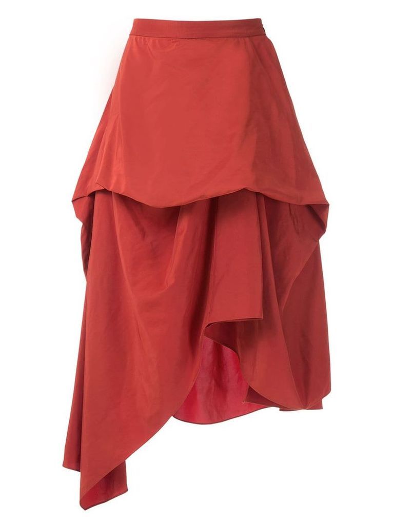 Uma Raquel Davidowicz Miami asymmetric layered skirt - ORANGE