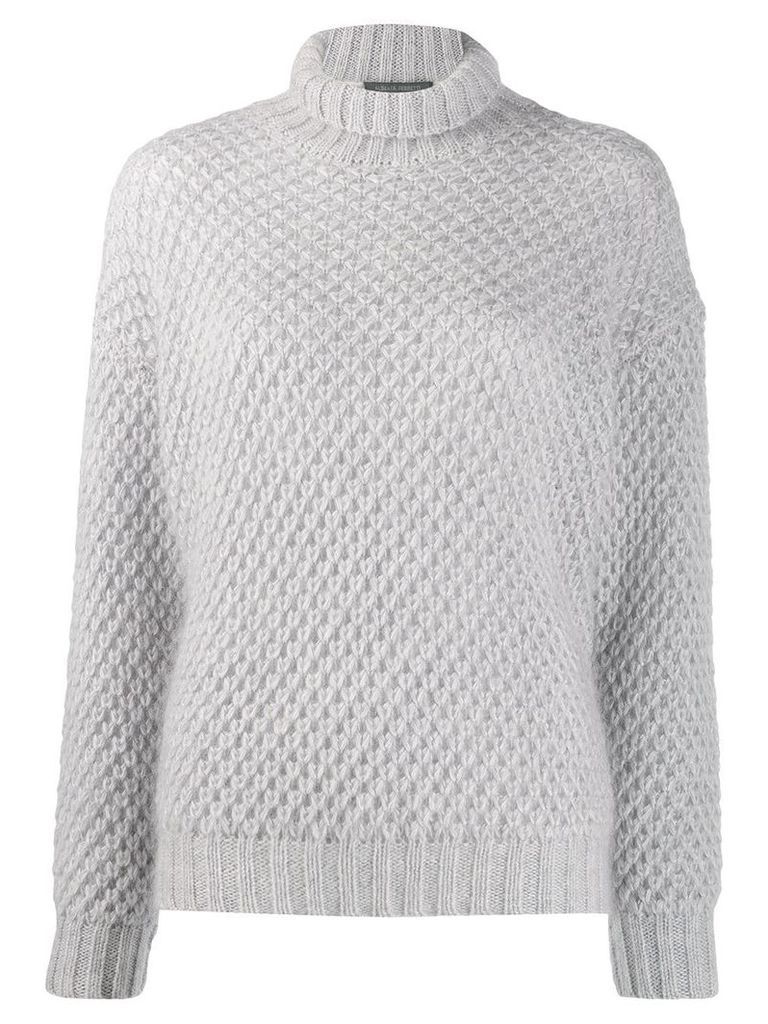 Alberta Ferretti knitted roll neck jumper - Grey