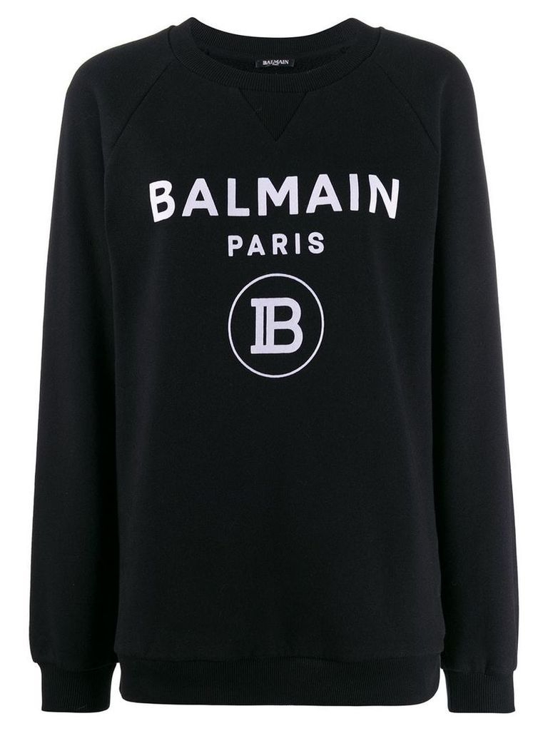 Balmain logo print sweatshirt - Black