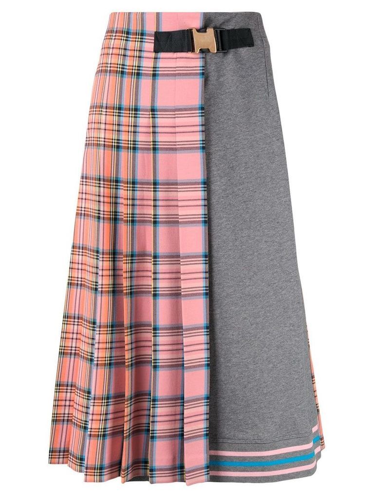 Vivetta tartan print half pleated skirt - PINK