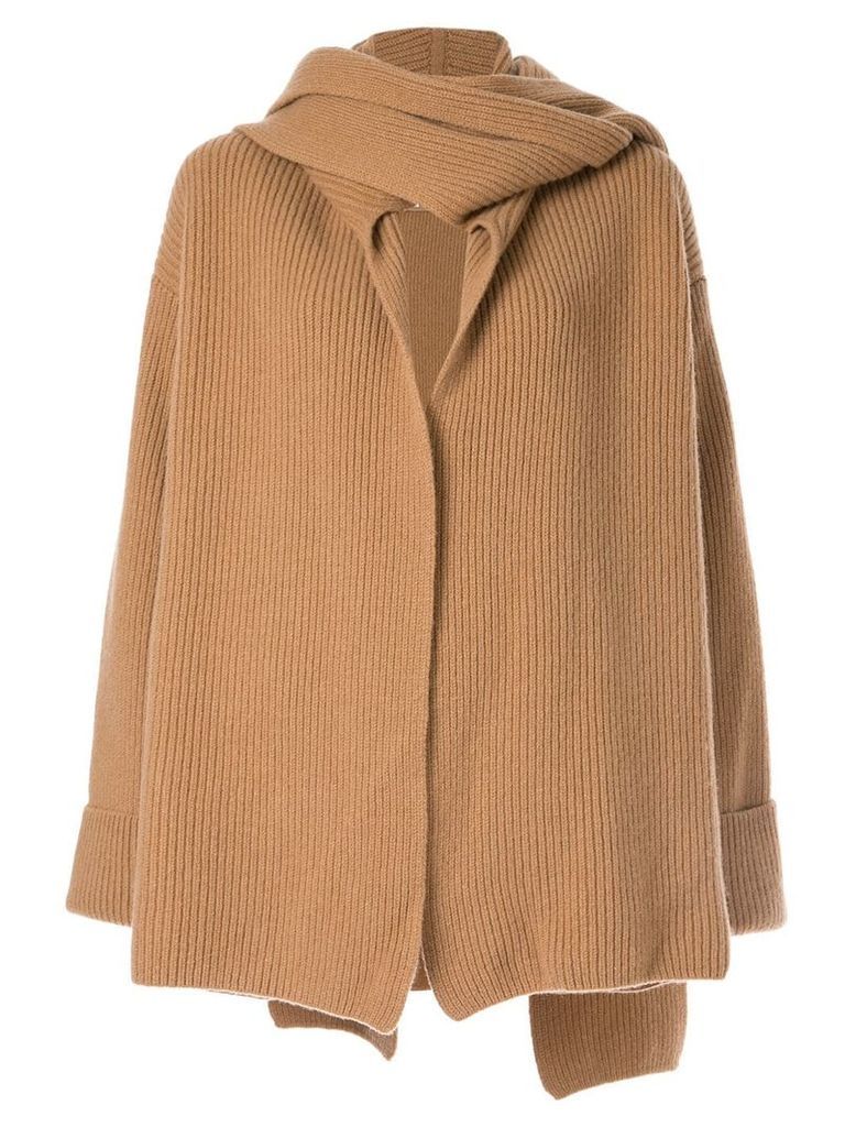 Nehera ribbed knit cardigan coat - Neutrals