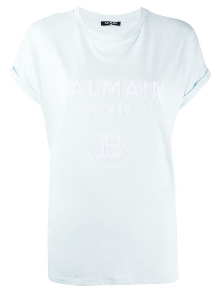 Balmain logo printed T-shirt - Blue