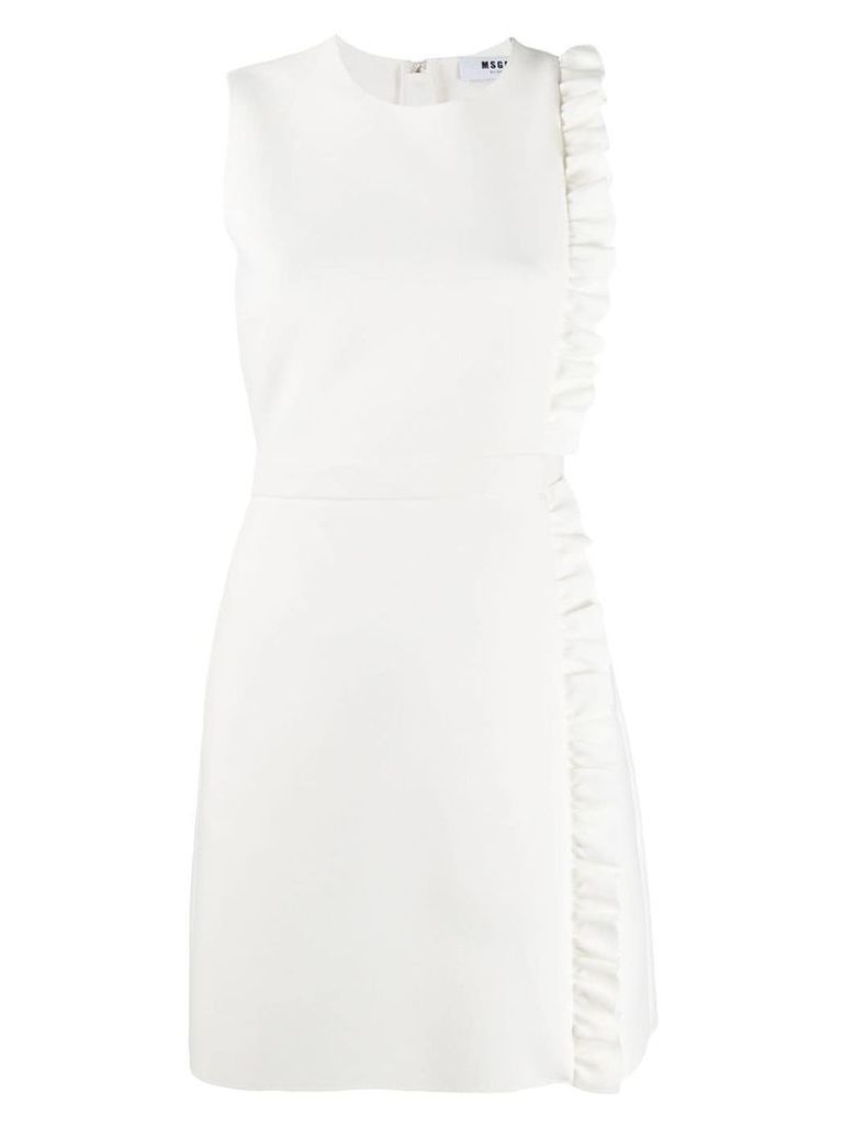 MSGM ruffle trim mini dress - White