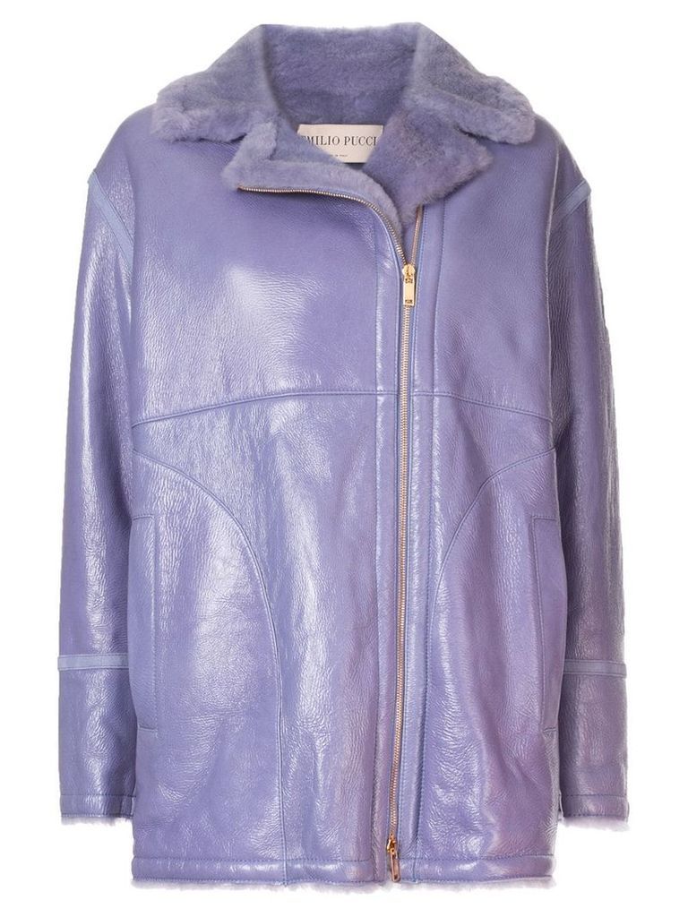 Emilio Pucci off-centre zipped jacket - PURPLE