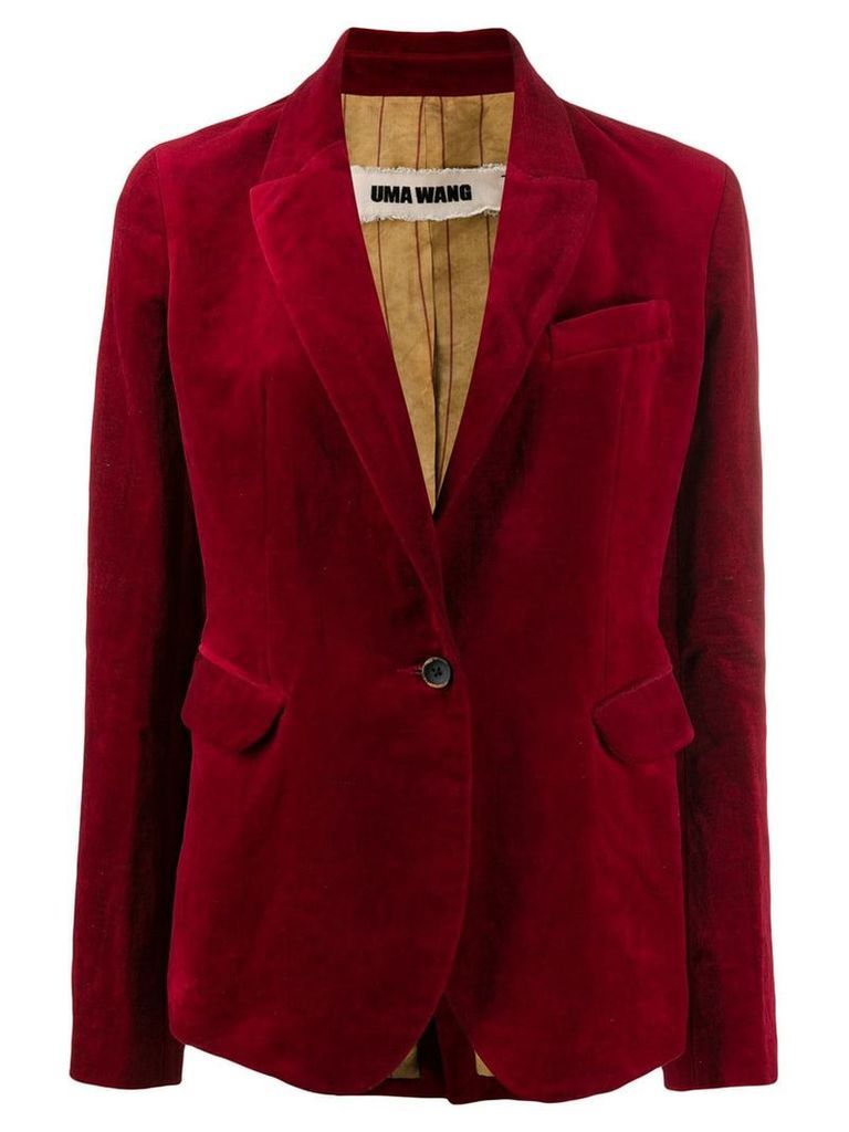 Uma Wang velvet slim-fit blazer - Red